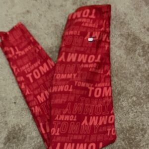 Tommy Hilfiger Bold Red Text Print Pants